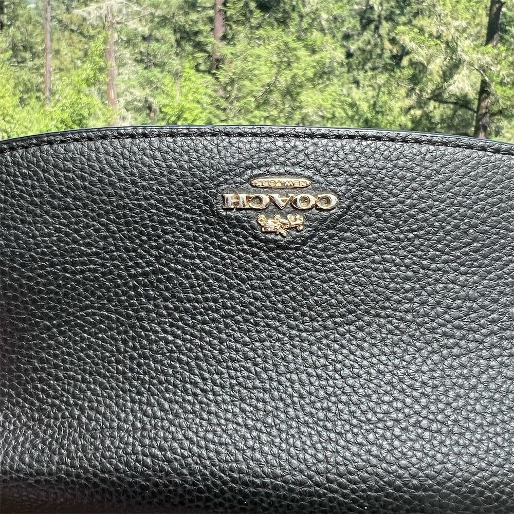 VINTAGE COACH Black Pebble Leather Trifold Wallet with Gold Hardware AUTHENTIC - Picture 6 of 10